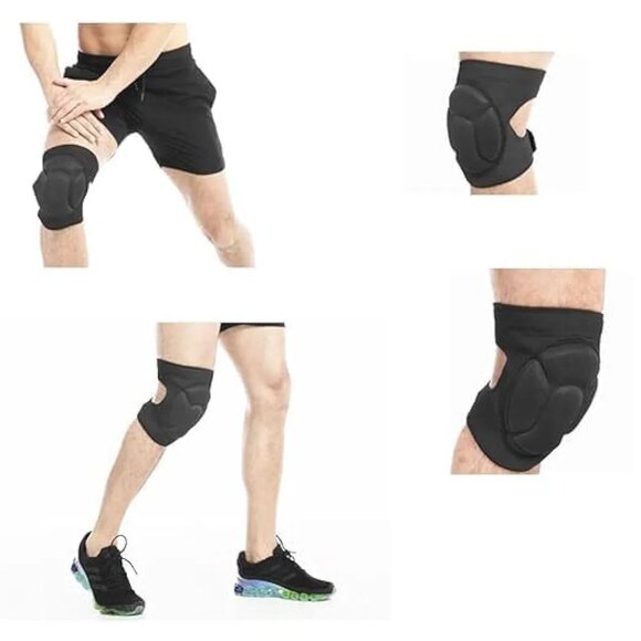 1pair Black Dance & Sports Knee Pads For Impact Protection Gym Accessories Knee - Picture 1 of 15